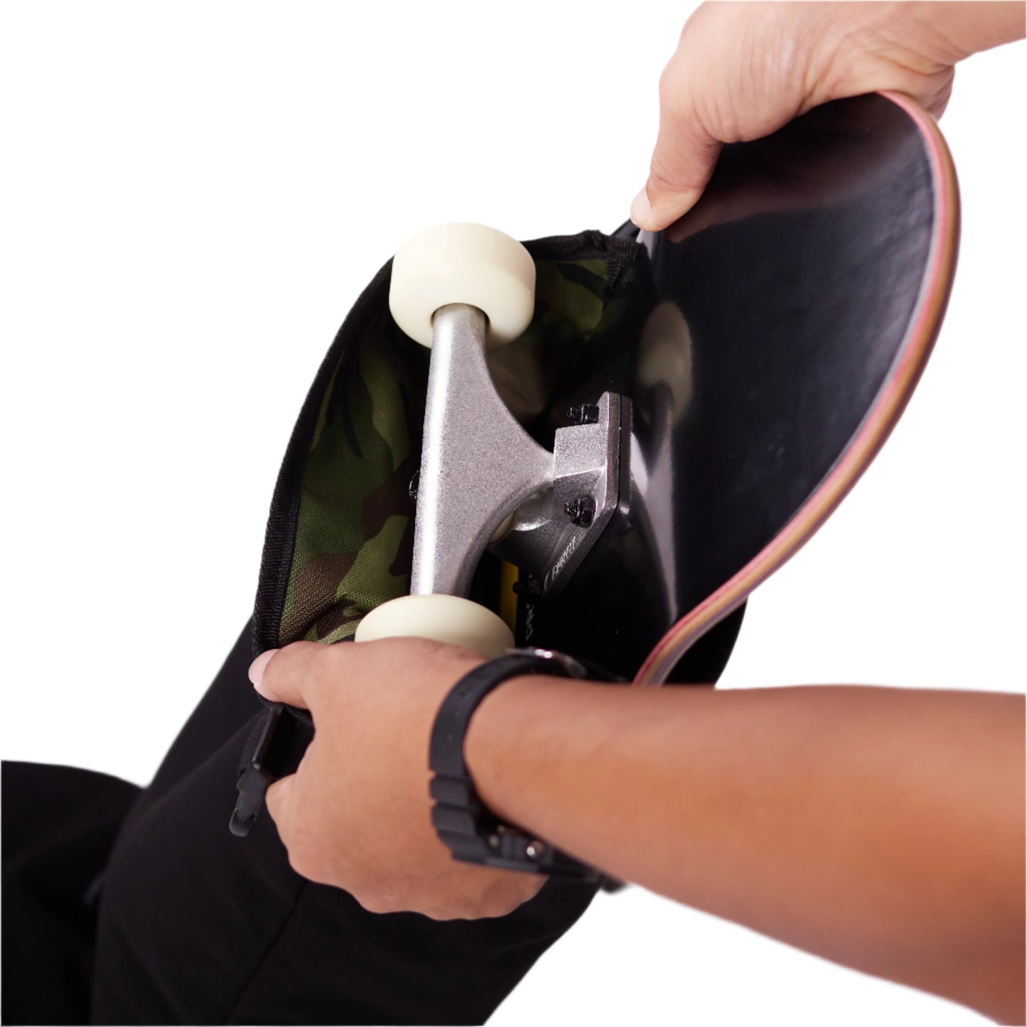 Proper Authentic Skate bag with a skateboard inside the bag